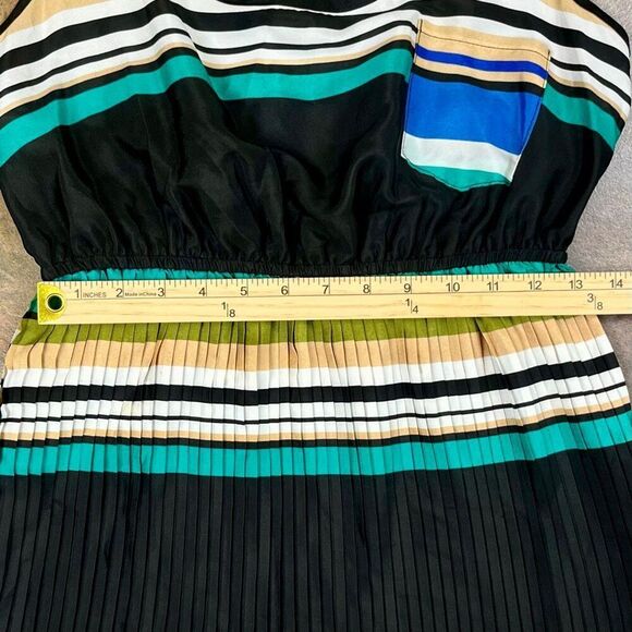 Wet Seal Striped Scoopneck Racerback Sleeveless pleated Skirt Dress Large - Picture 8 of 10